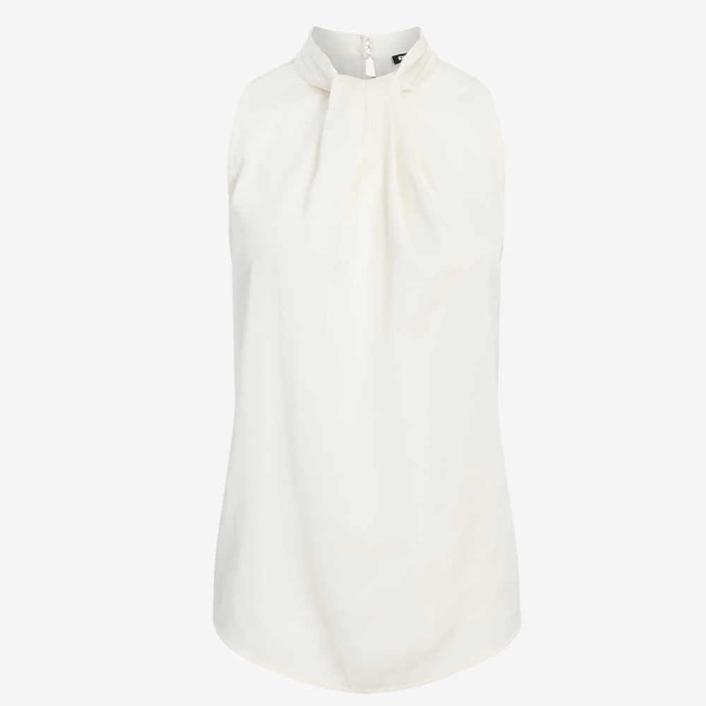 Satin Twist Halter Neck Tank